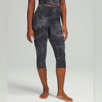 Lululemon Align High-Rise Crop Diamond Dye Pitch Grey Graphite Grey Size 18